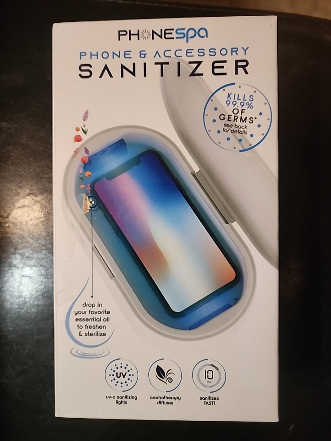 NEW Tzumi PhoneSpa Phone & Accessory Sanitizer - UV light - kills 99.9% of germs
