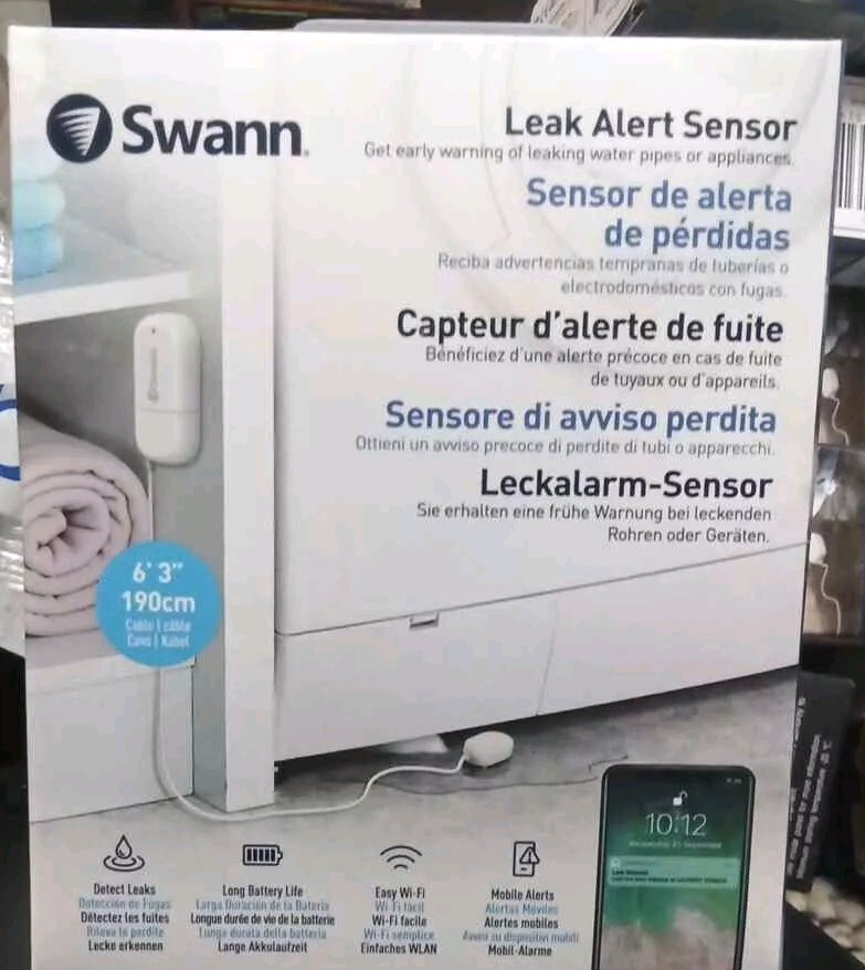 New Swann Leak Alert Sensor  White Detect Leaks Mobile Alert