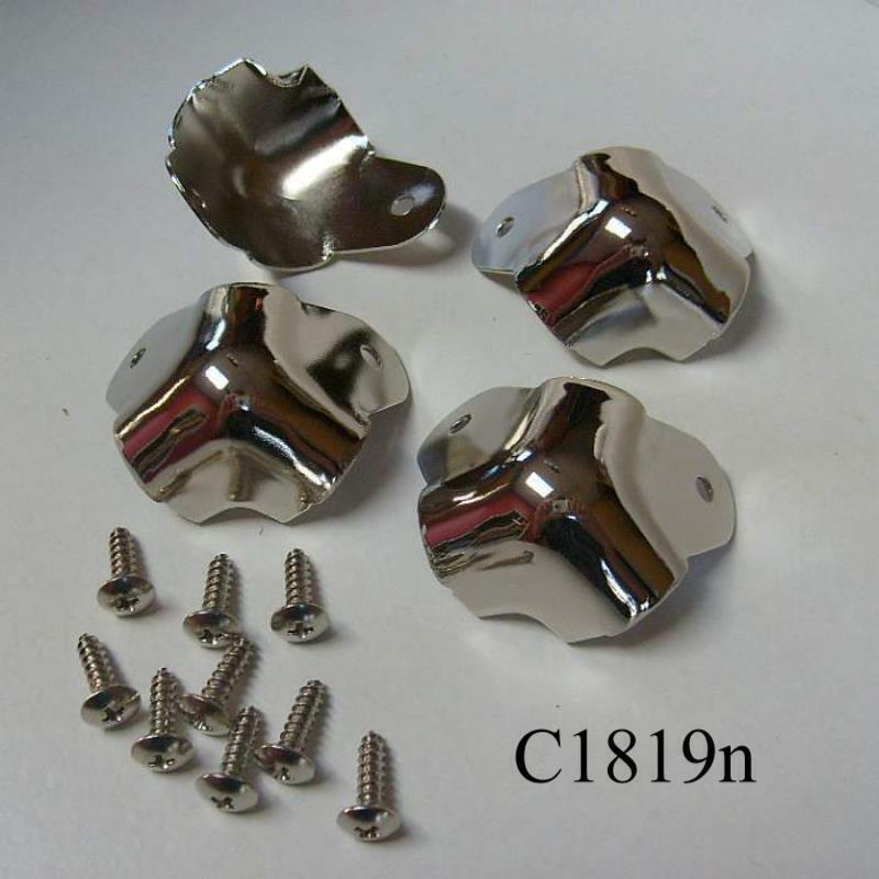 2 leg w/lip-nickel cabinet corners -4pc sets