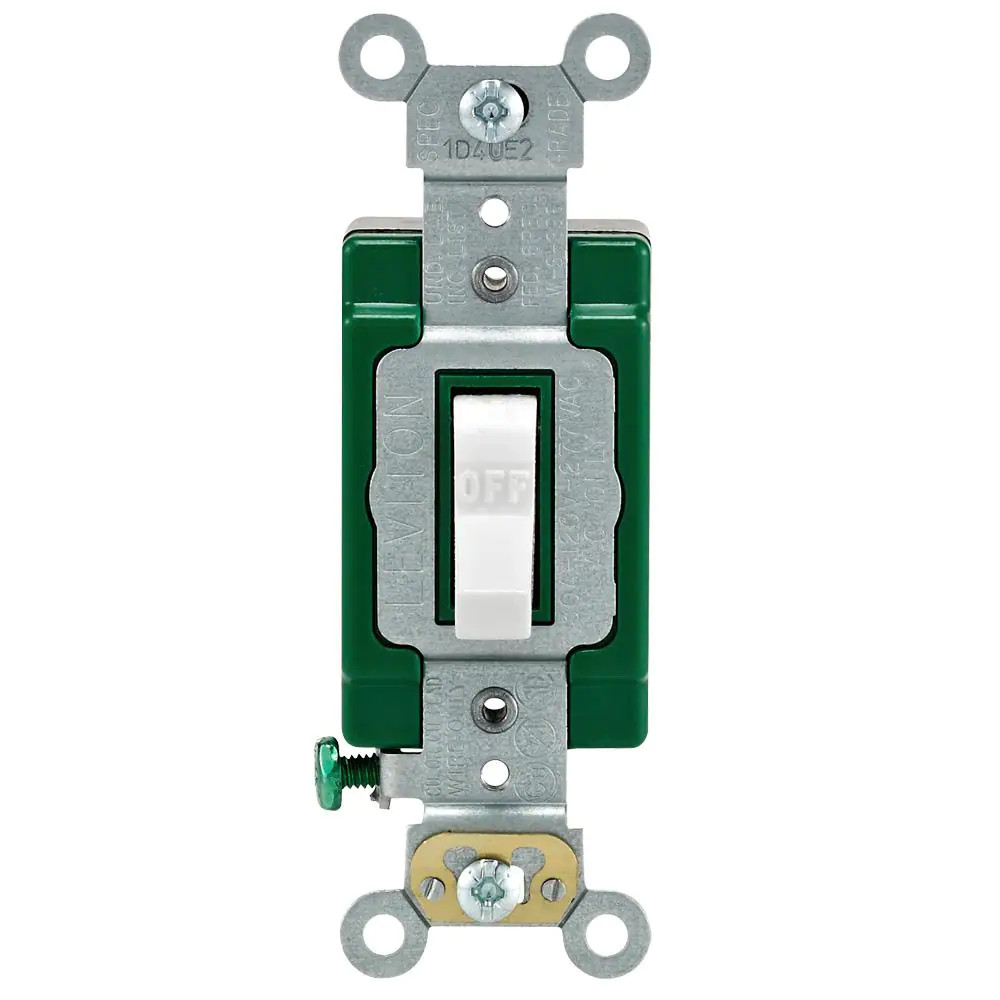 30 Amp Industrial Double Pole Switch, White 3032-2WS