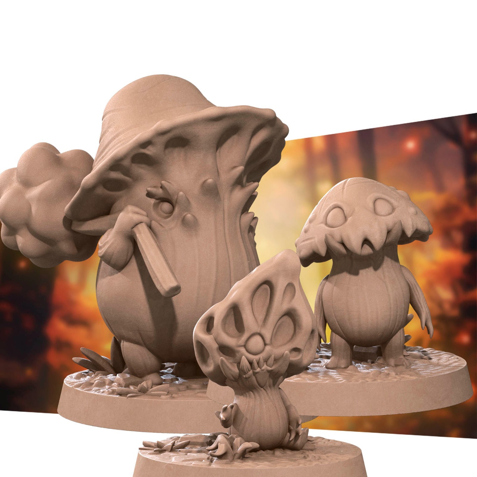 3x Mushroom Herd - Myconid Trio - Bite the Bullet - Dungeons and Dragons