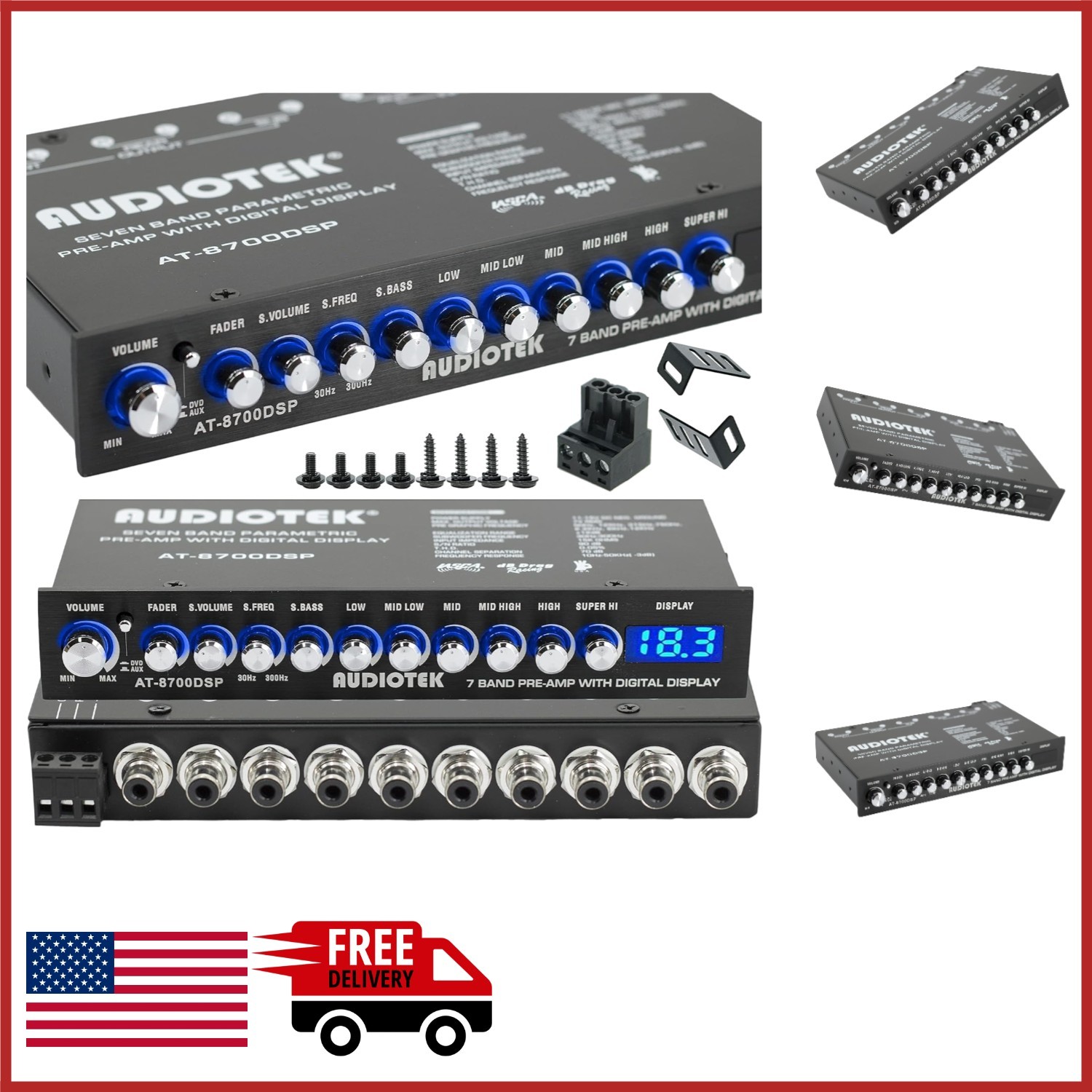 7 Band Car Audio Equalizer with Gold-Plated RCA for Enhanced Sound Quality
