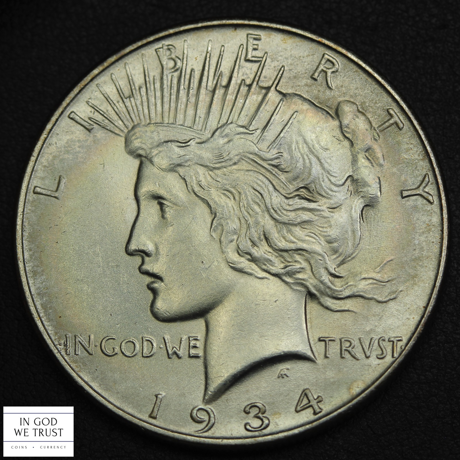 1934 Peace Silver Dollar $1 (Better Date!) (High Grade with TONING!)
