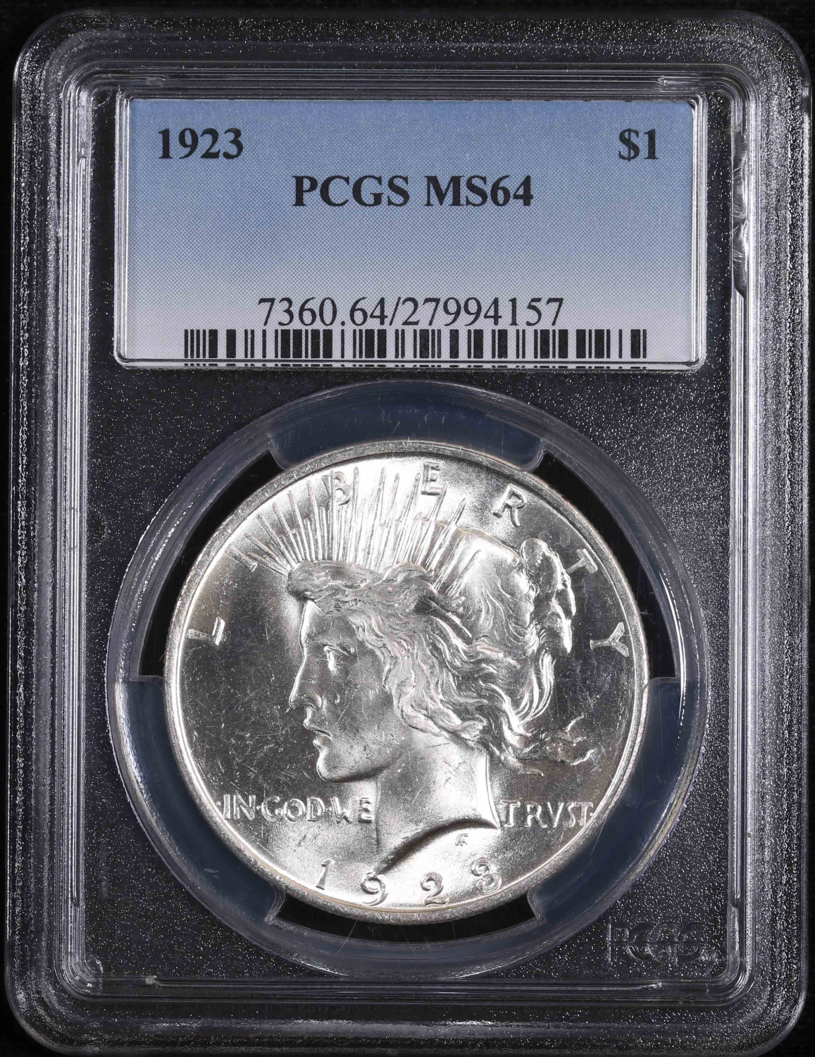 1923 PCGS MS64 Peace Silver Dollar