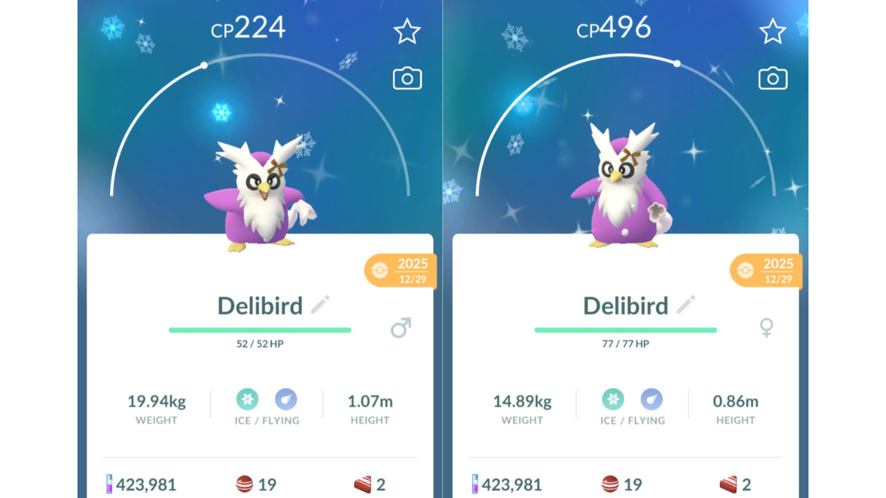 🐧Shiny Delibird (Dazzling Botogel) Holiday Pokemon GO🐧 Registered Only