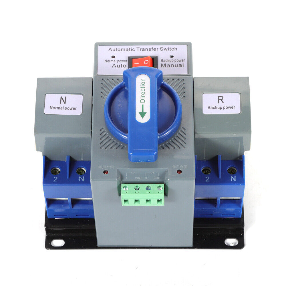 63A ATS Dual Power Automatic Transfer Switch for Generator Changeover Switch 2P