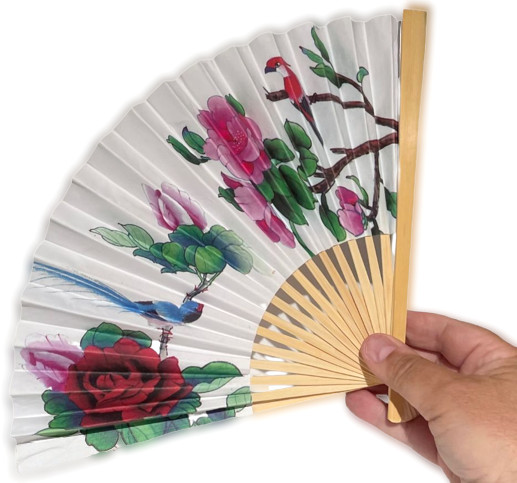16” LARGE MIKADO PAPER FAN Japan Costume Geisha Prop For Magic Trick Snowstorm