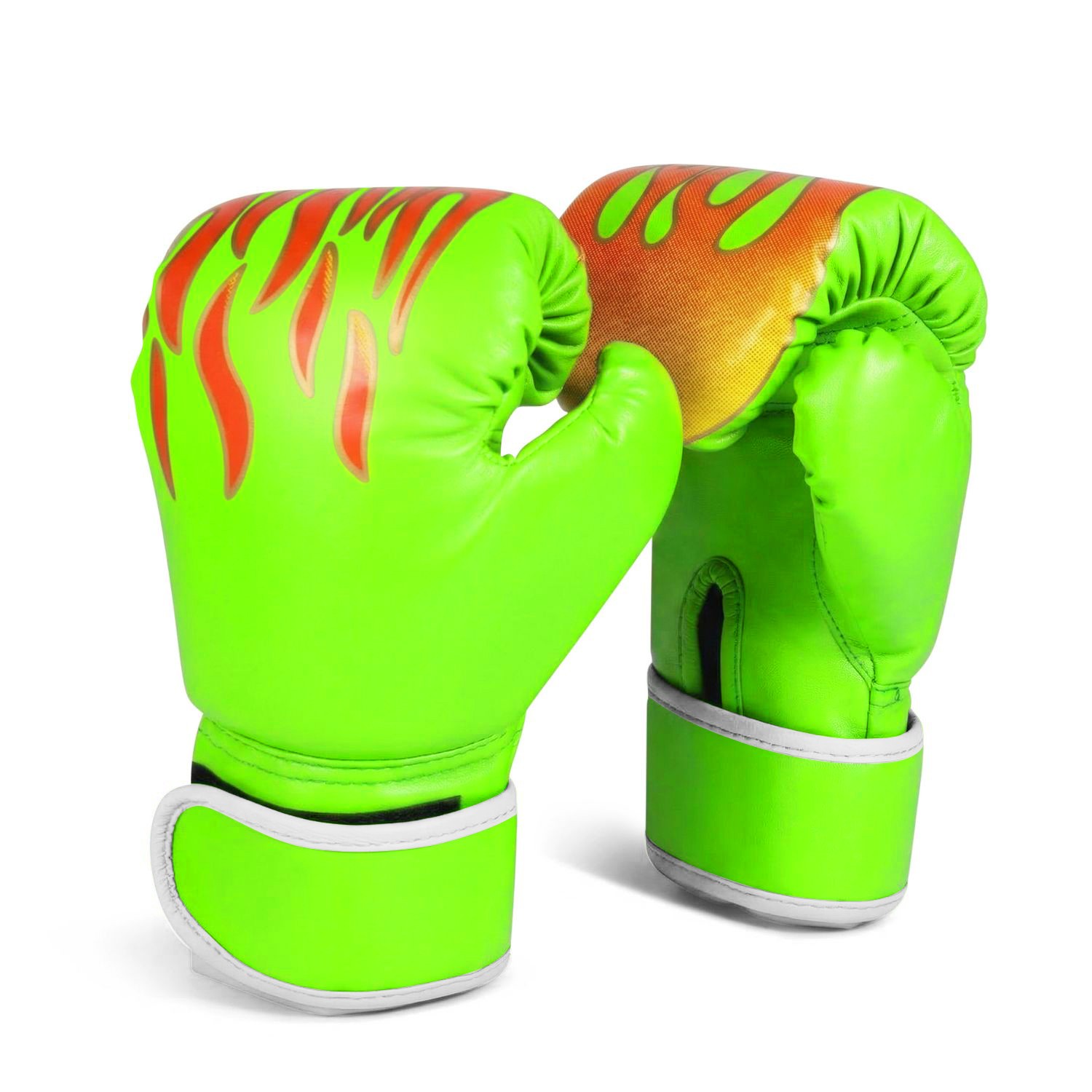 Kids Boxing Gloves For 3-8 Years, 4 oz Fire Green Boxing Gloves for Children