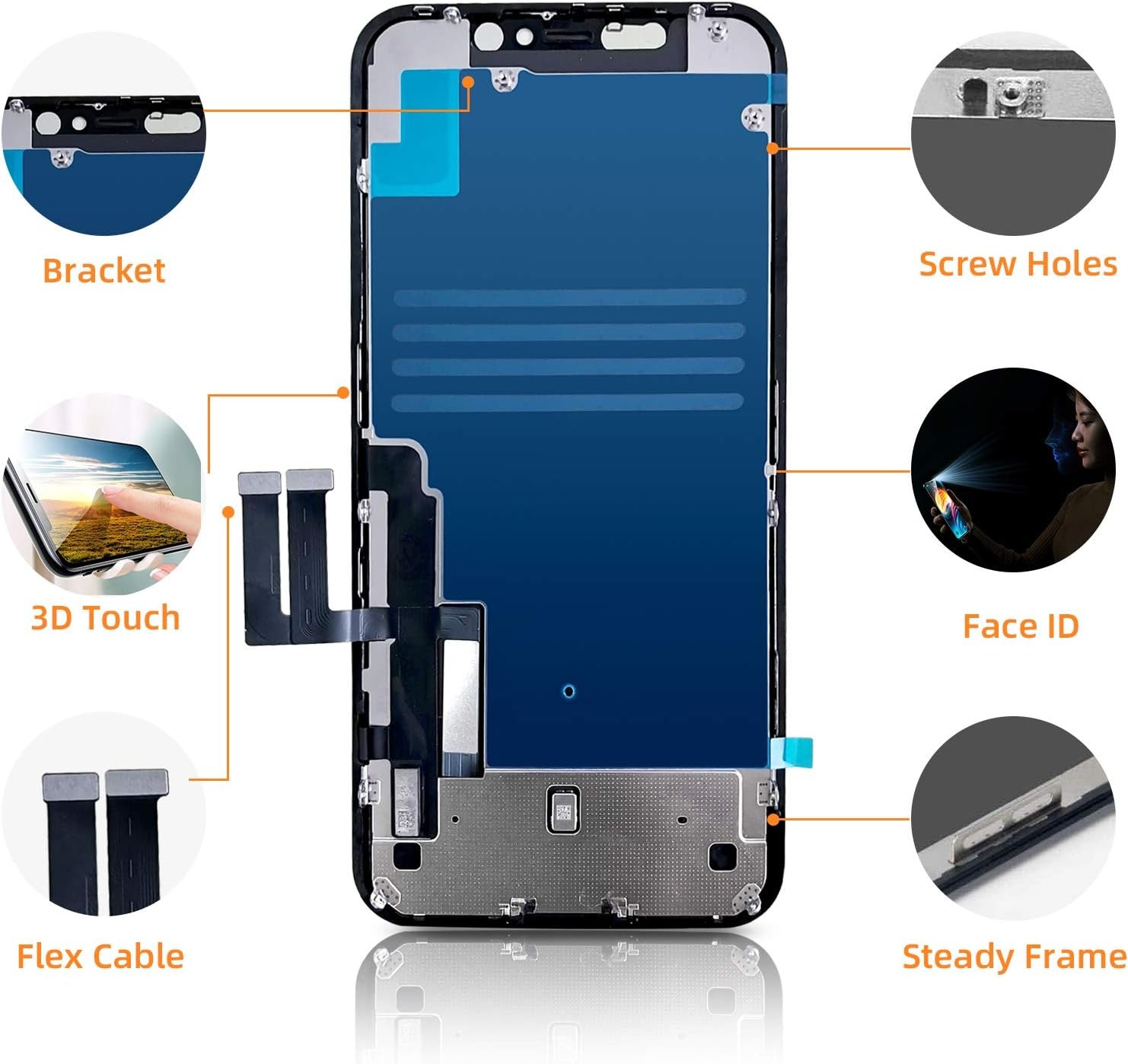 for iPhone 11 Screen Replacement 6.1 3D Touch LCD iphone 11, black
