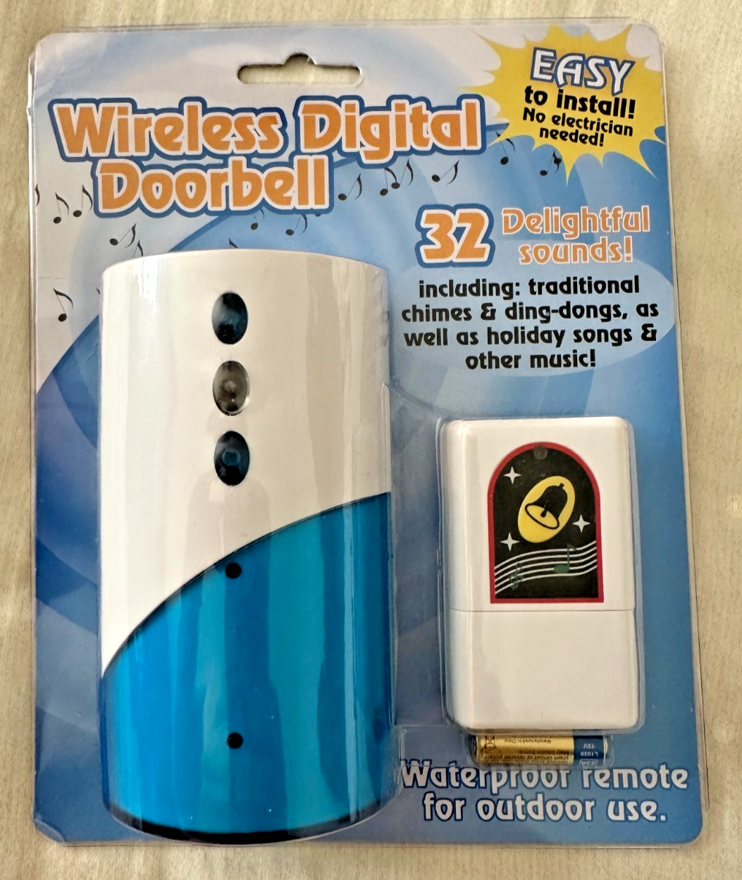 WIRELESS DIGITAL DOORBELL 32 DELIGHTFUL SOUNDS NEW IN PACKAGE W/ REMOTE NEW