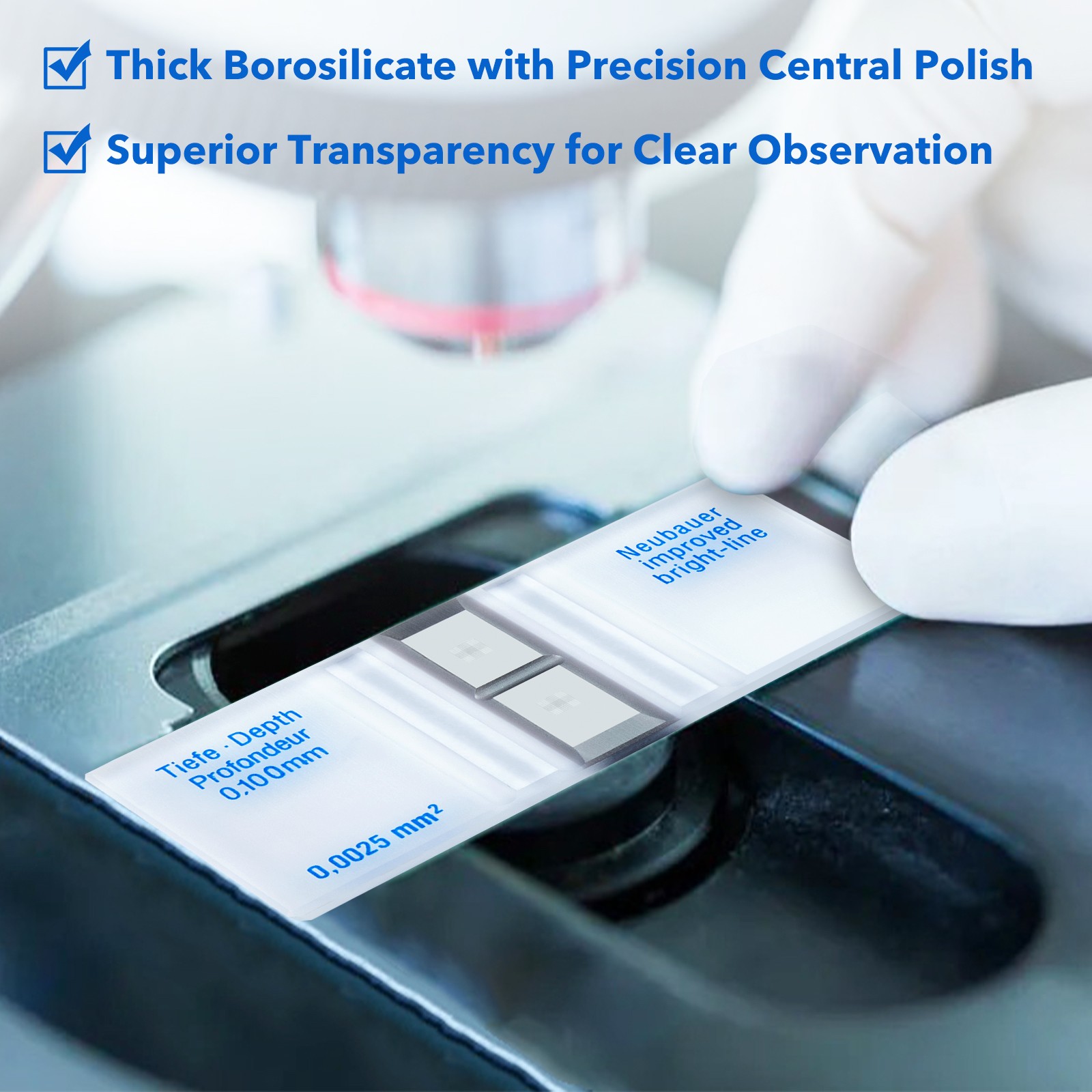 Cell Counting Chamber Hemocytometer Neubauer Improved Blood Counting Chamber