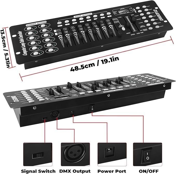 192 DMX Controller Use for Editing Program of Stage Lighting,DMX 512 DJ Contr...