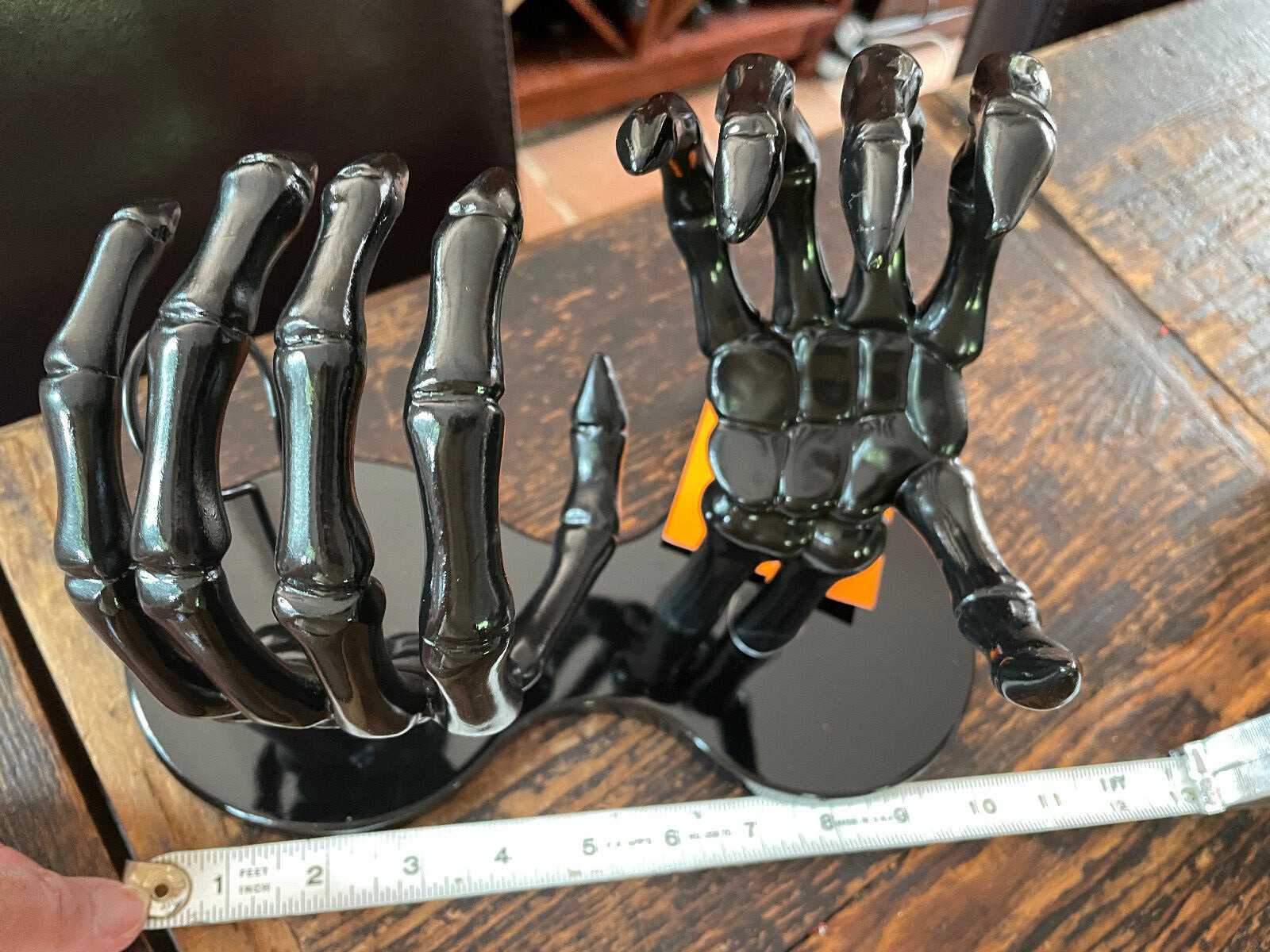 Halloween Gothic Wine Bottle Holder Prop Skeleton Hands Hyde & Eek Party New NWT