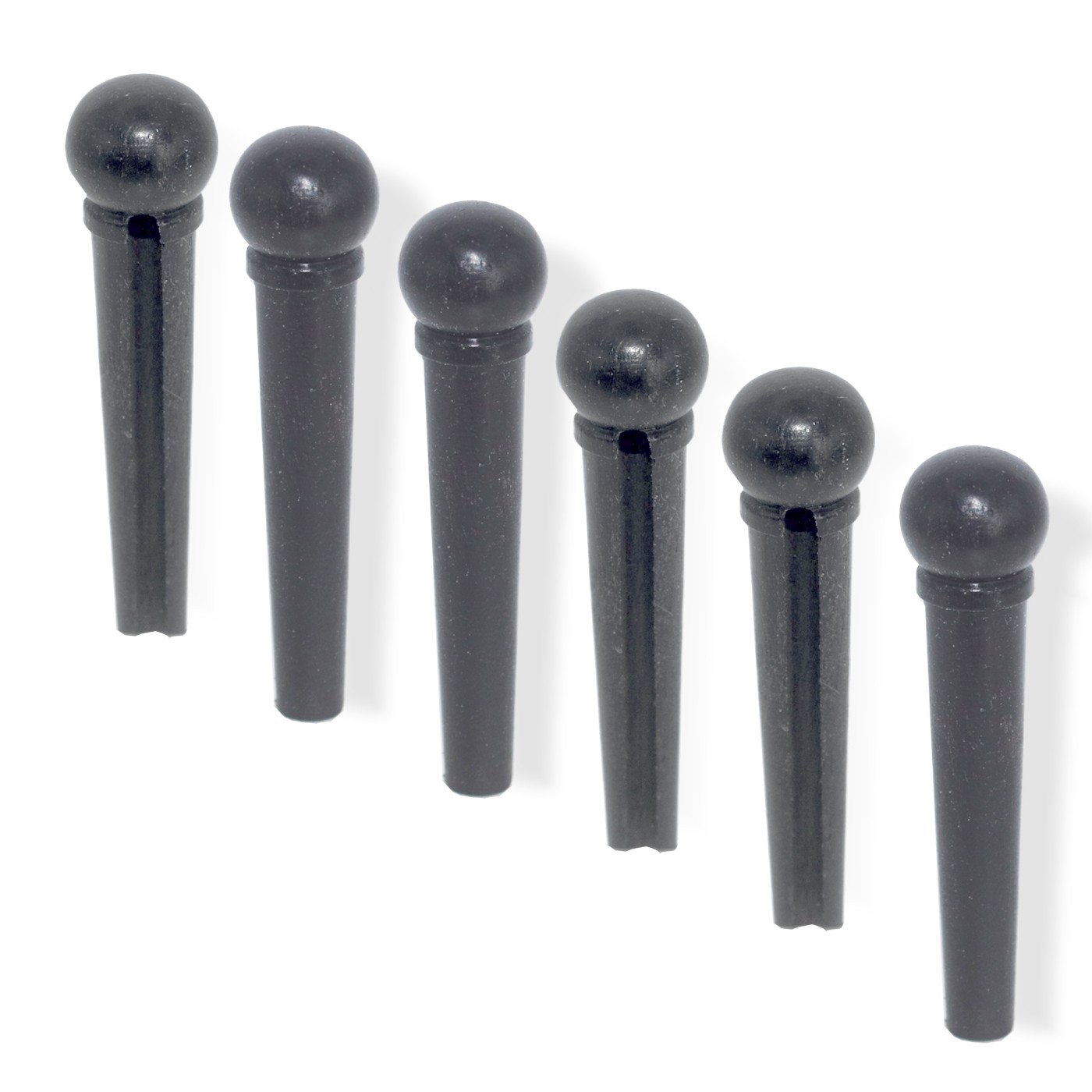 Ebony Bridge Pin Set 5 degree Slotted Acoustic Guitar
