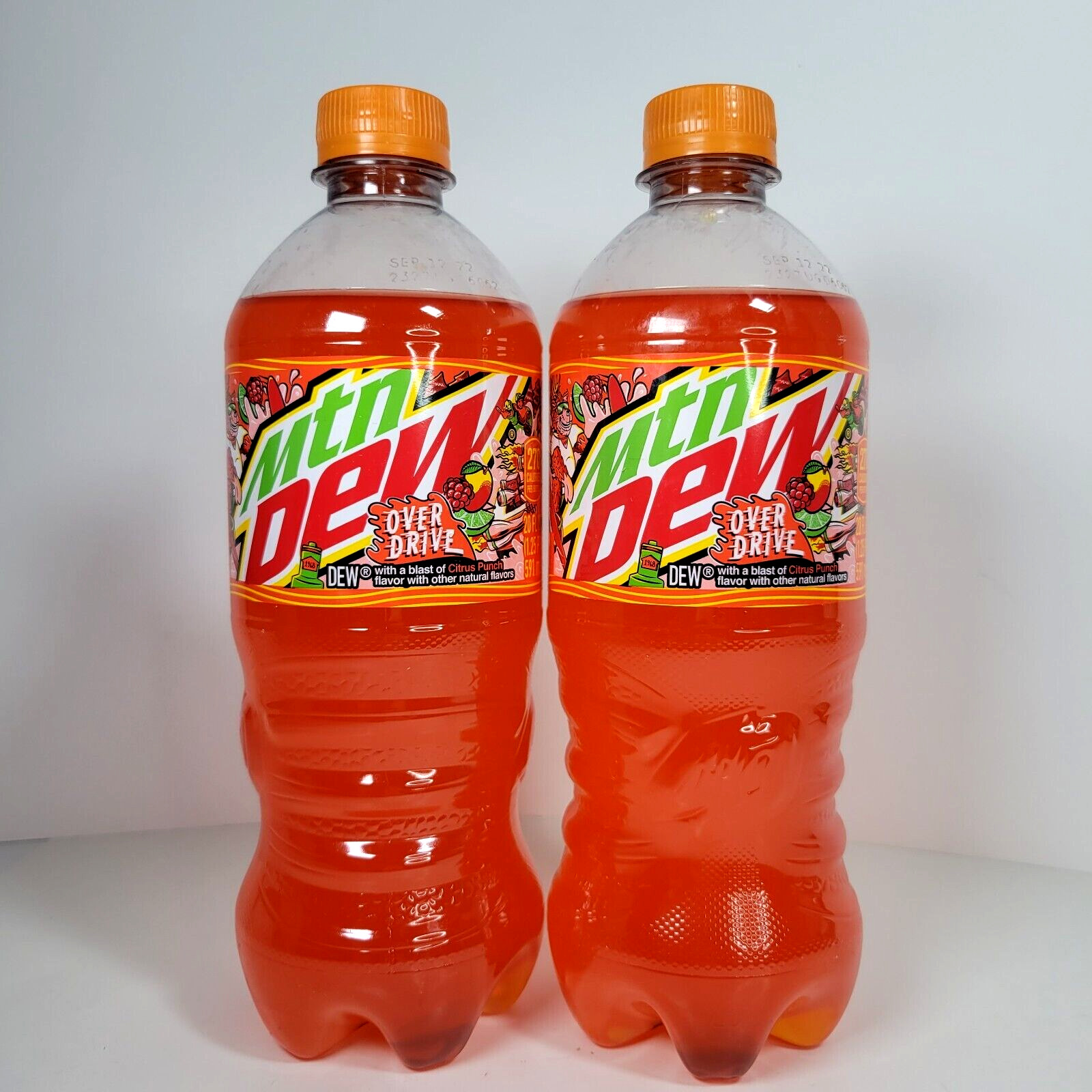 2022 Mt Dew Overdrive 20oz. NEW Bottles Exclusive Casey Citrus Punch 2 Bottles