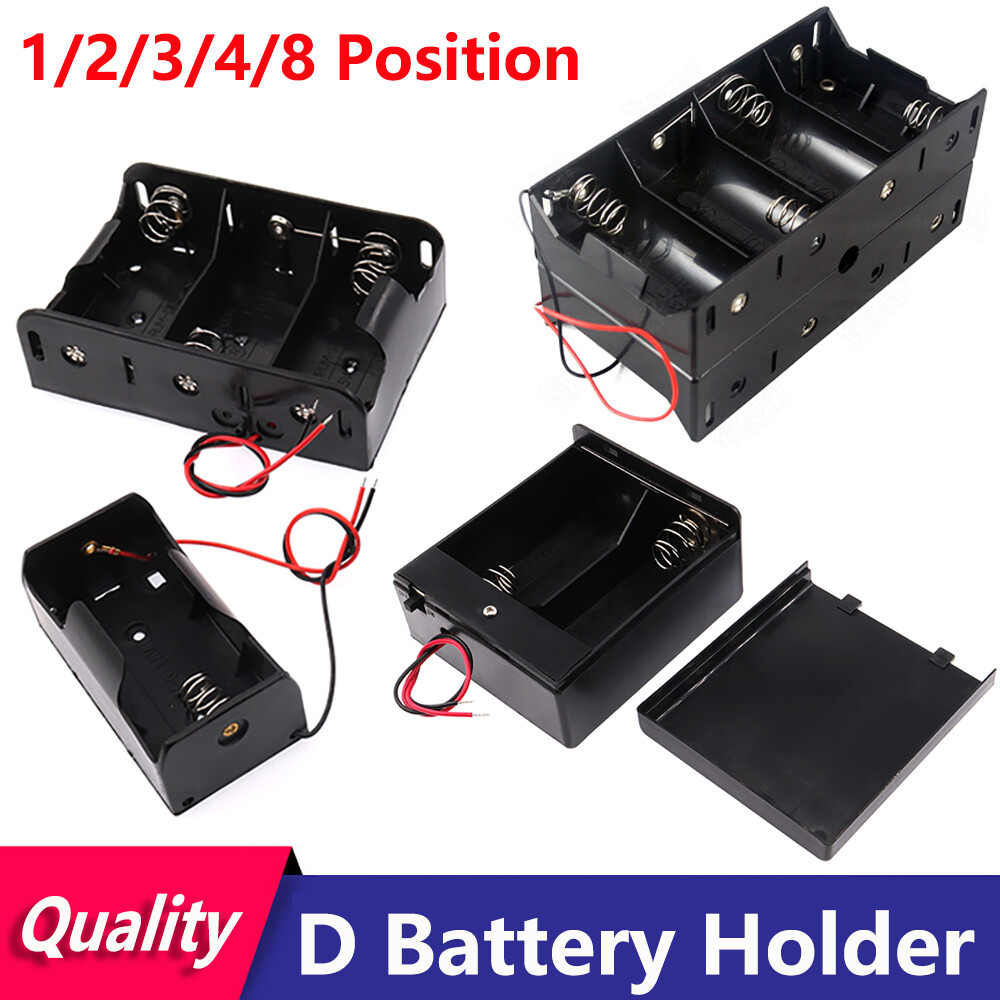 Battery Holder for D Battery 1 2 3 4 8 Position Cell Case Box With Wire/Switch