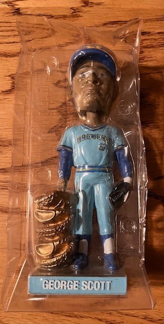 2013 Milwaukee Brewers George Scott Gold Glove Stack Bobblehead SGA
