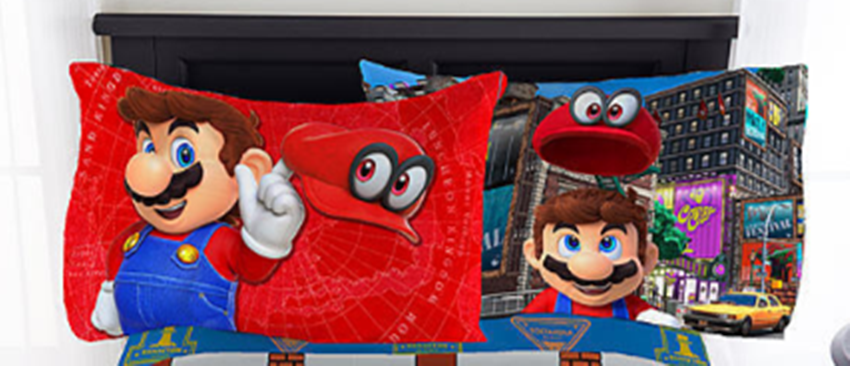 Nintendo Super Mario Caps Off Reversible Pillowcase NEW In Package
