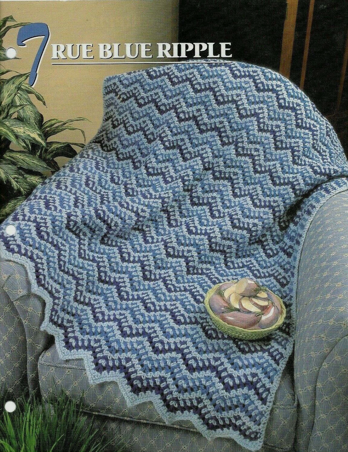 NEW TRUE BLUE RIPPLE ANNIE'S CROCHET QUILT & AFGHAN CLUB PATTERN INSTRUCTIONS