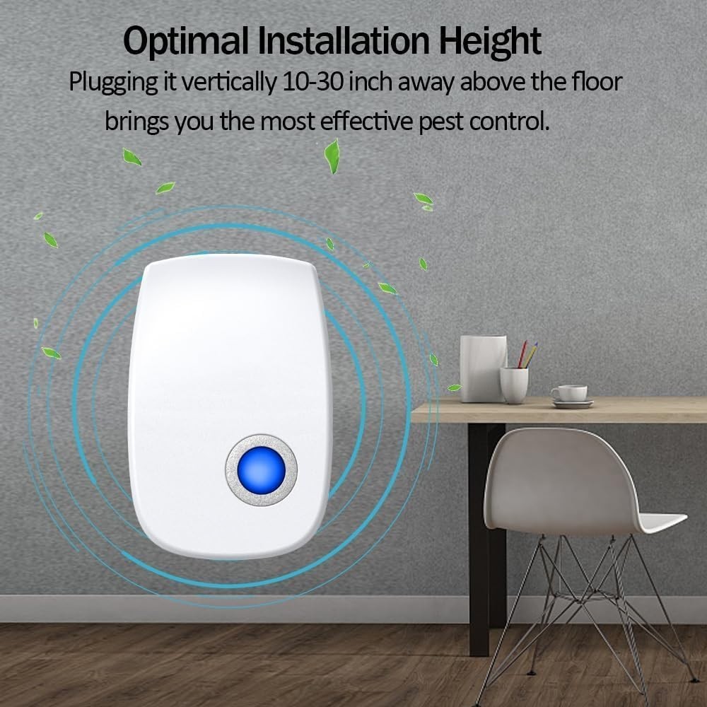 Intelligent Ultrasonic Pest Control Plug-In - 6 Pack with Nightlight Feature