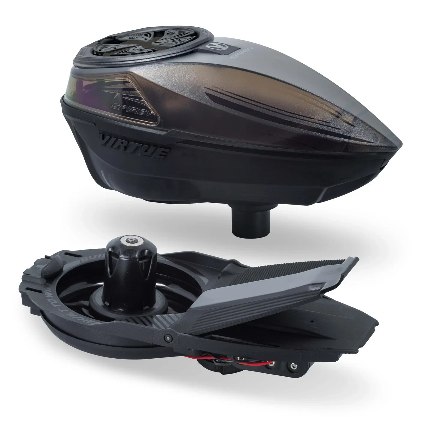 Virtue Spire V Paintball Loader Hopper - LE Dust Crystal Smoke/Black