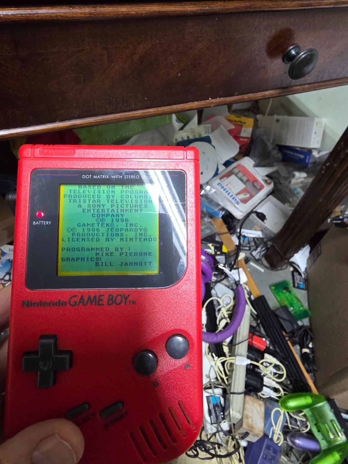 RED Gameboy Original DMG-01 Console Tested and Working Good #B16