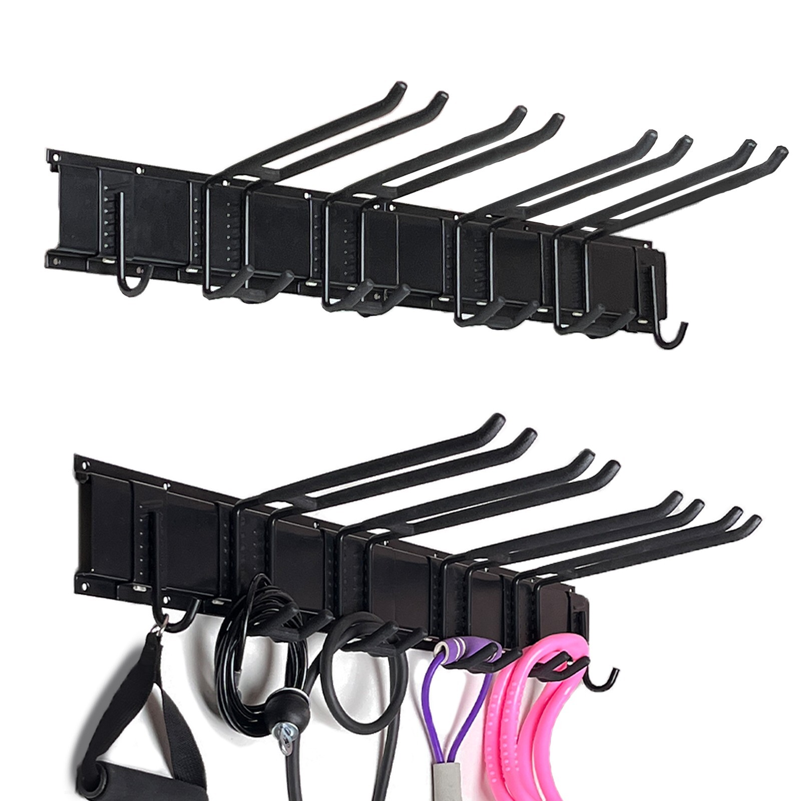 Mount Cable Attachment Storage Rack for Lat Pull Down Bar Sturdy Removable Hooks