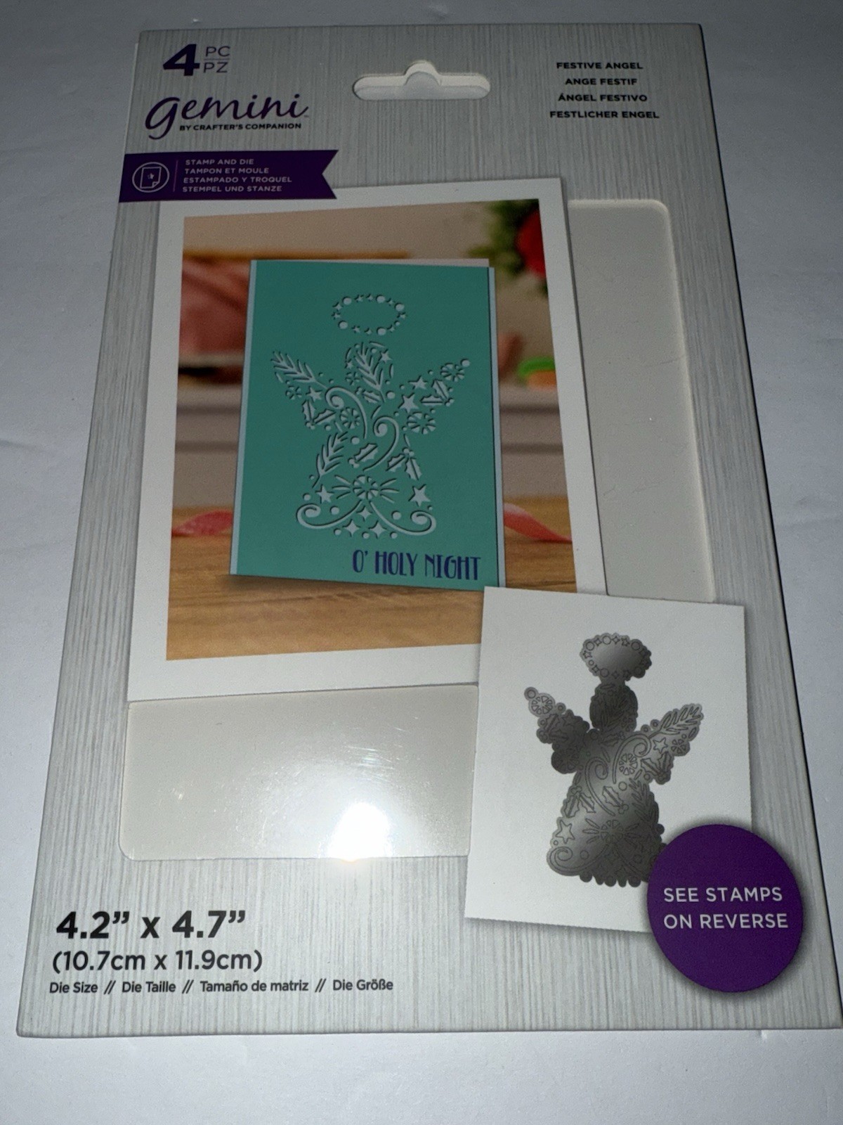Crafters Companion Christmas Festive Angel 4pc Stamp And Die Set 2021
