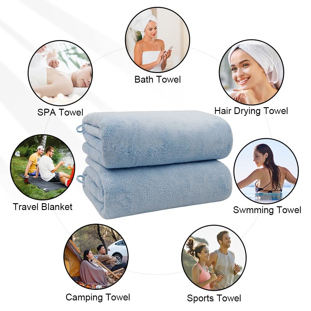 Orighty 2Pack Microfiber Bath Towels 27'' x 54'' Soft, Absorbent, QuickDryin...
