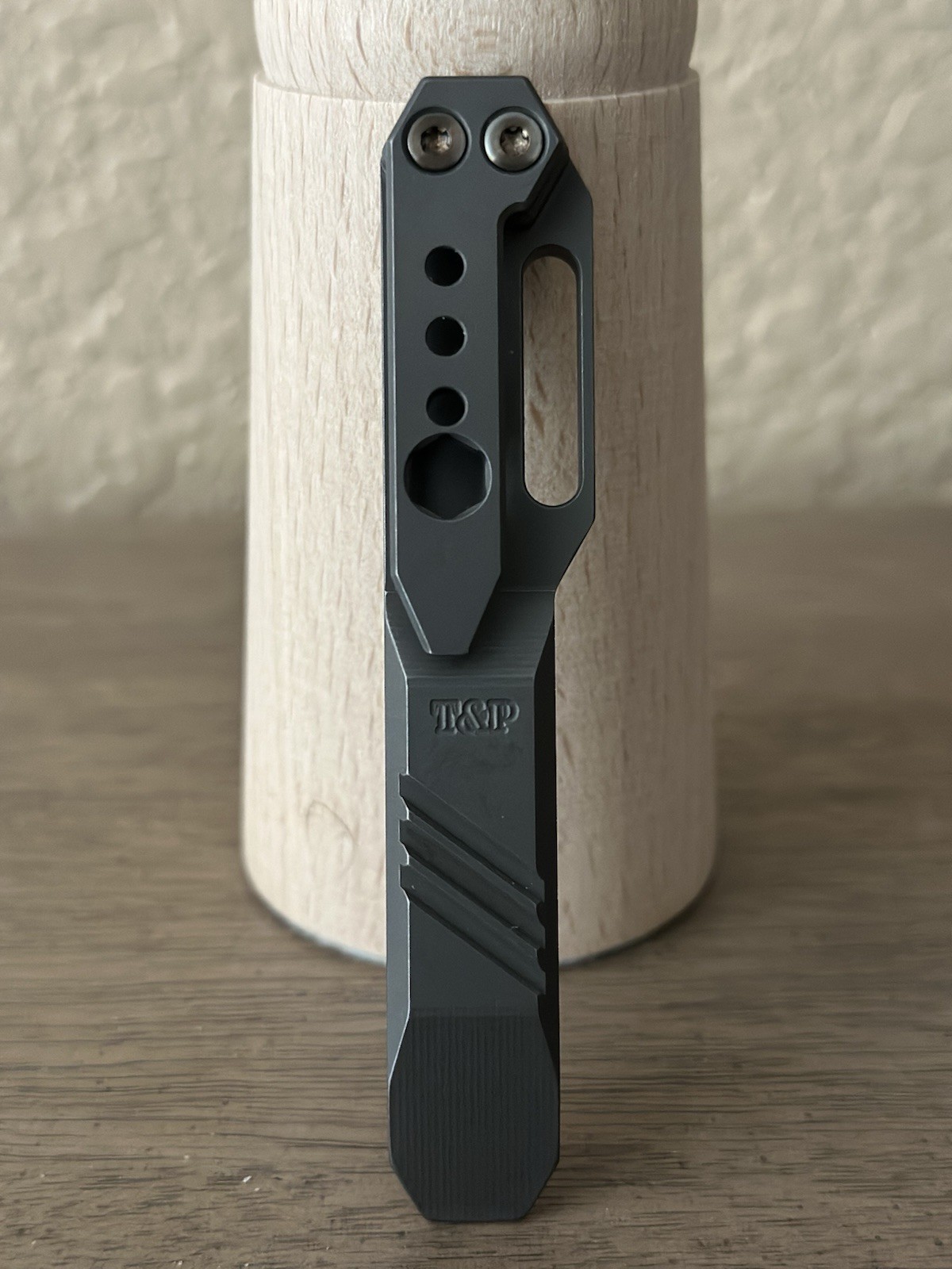 T&P Ti-Breaker - Titanium w/ Seigaiha Motif (Exclusive) - Dark Ash Prybar Rare