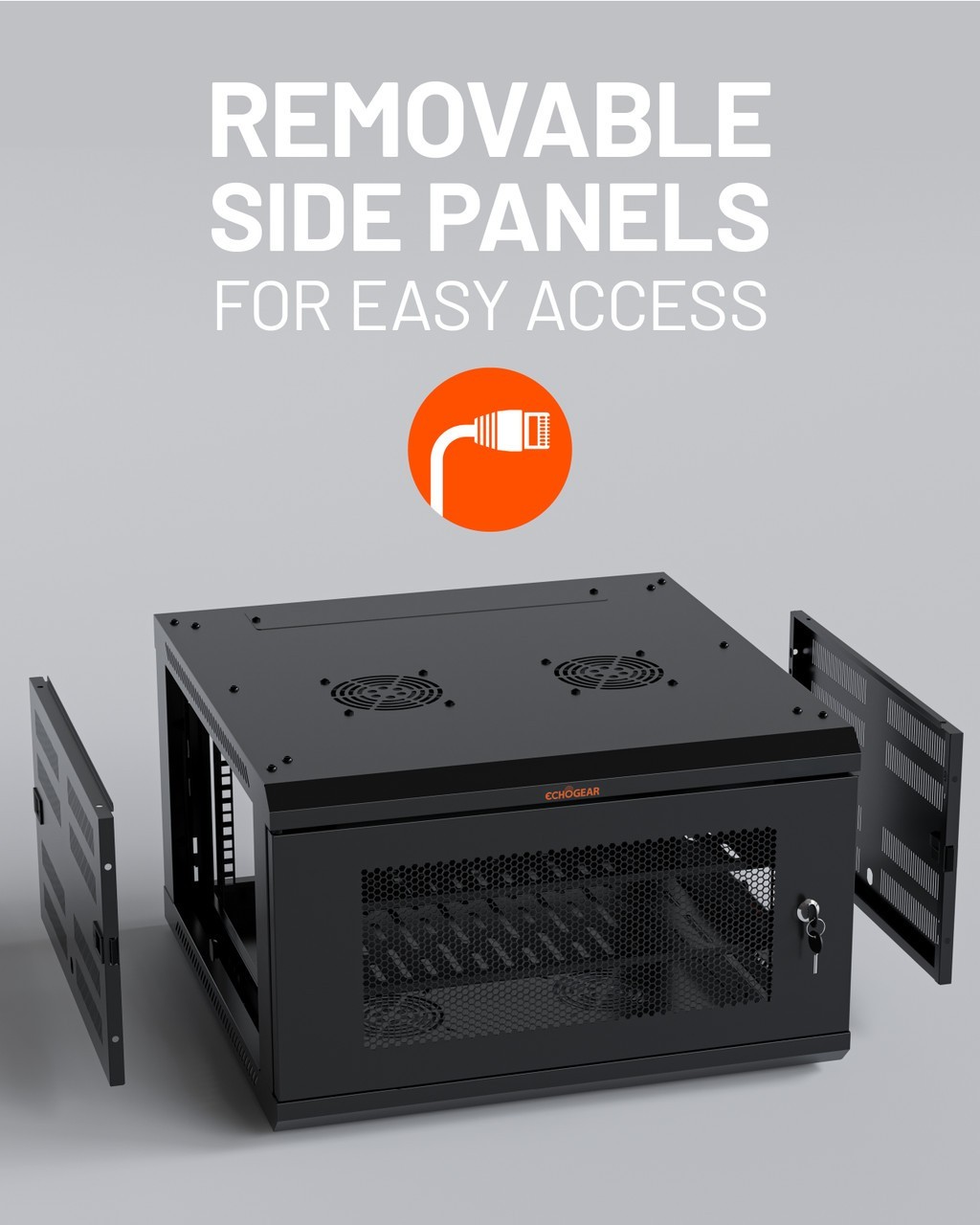 ECHOGEAR 6U Enclosed Network Rack - EGAV-PRE6U600D