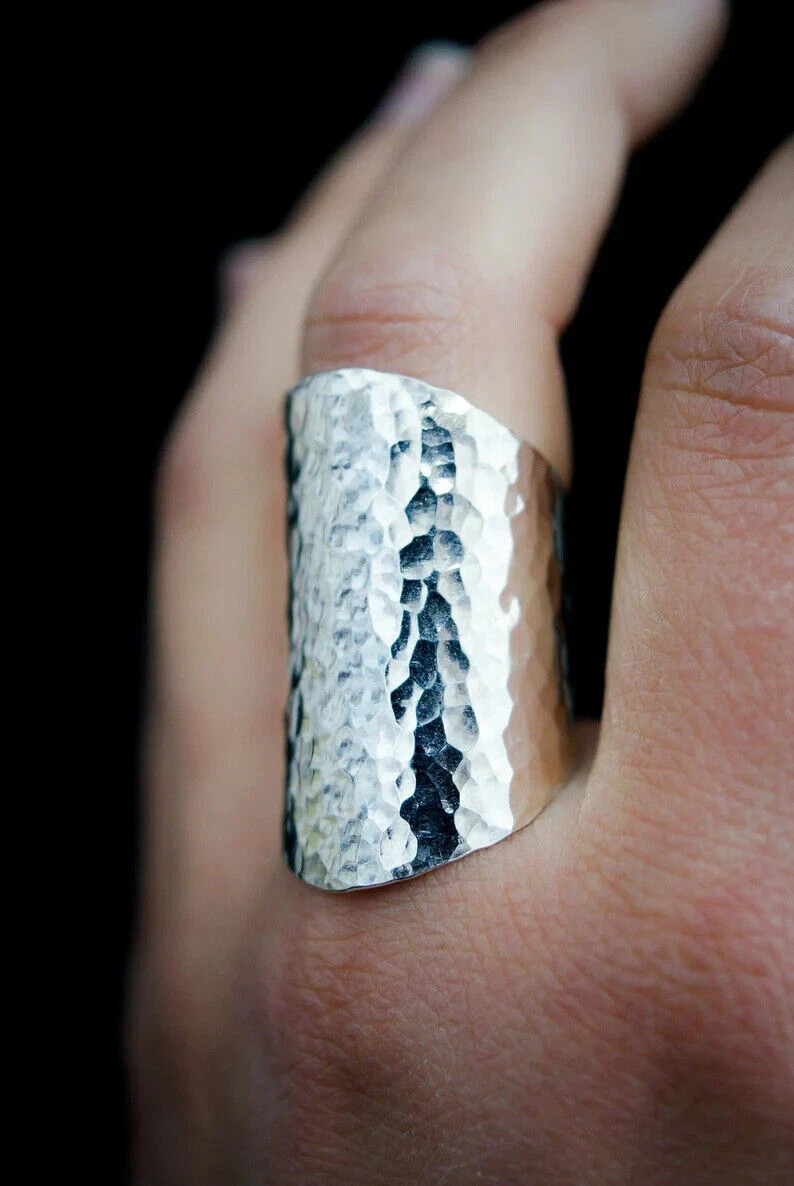 Boho Solid 925 Sterling Silver Band Ring Statement Ring Handmade Ring All Size