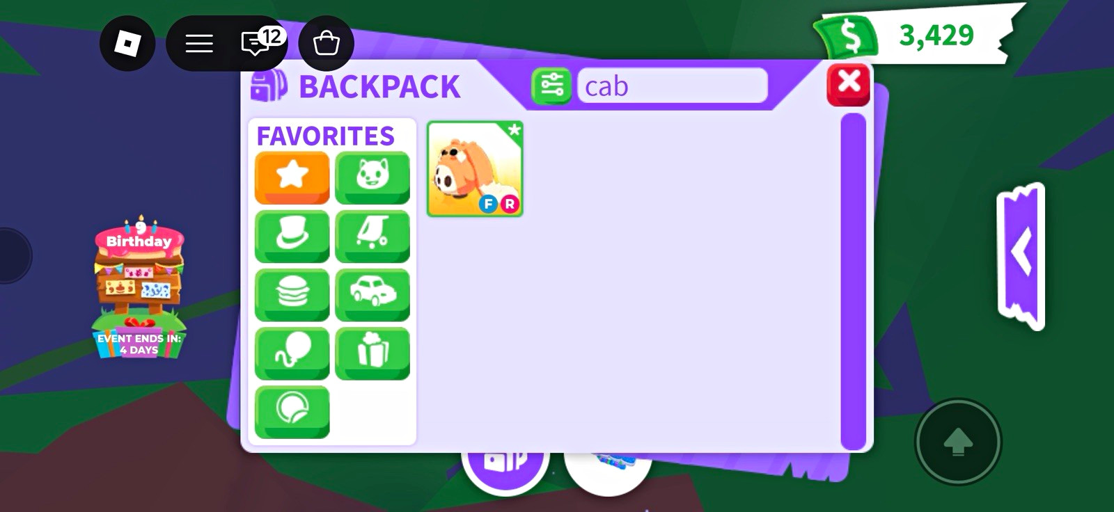 Adopt Me! Cabbit FR Virtual In-Game Pet/Collectible
