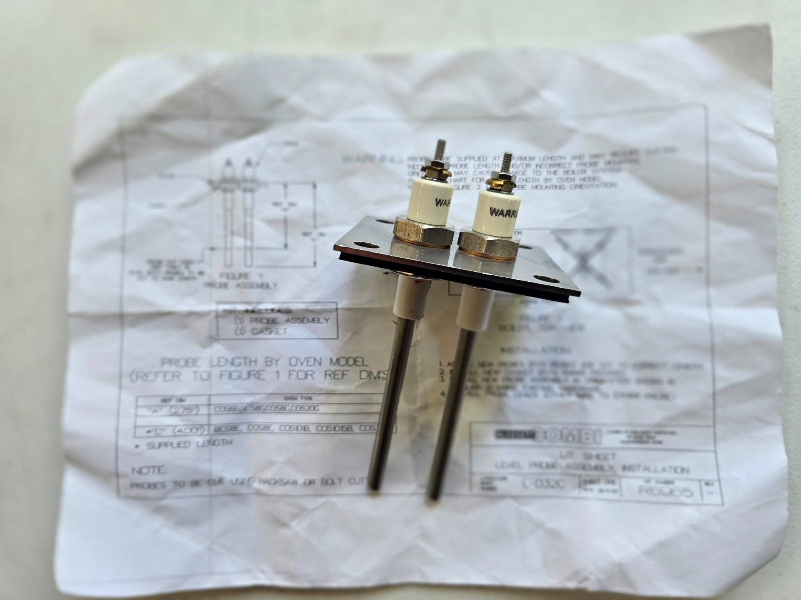 Blodgett BC, BCS, & COS Series Combi Ovens R6965 Water Level Probe assy. OEM