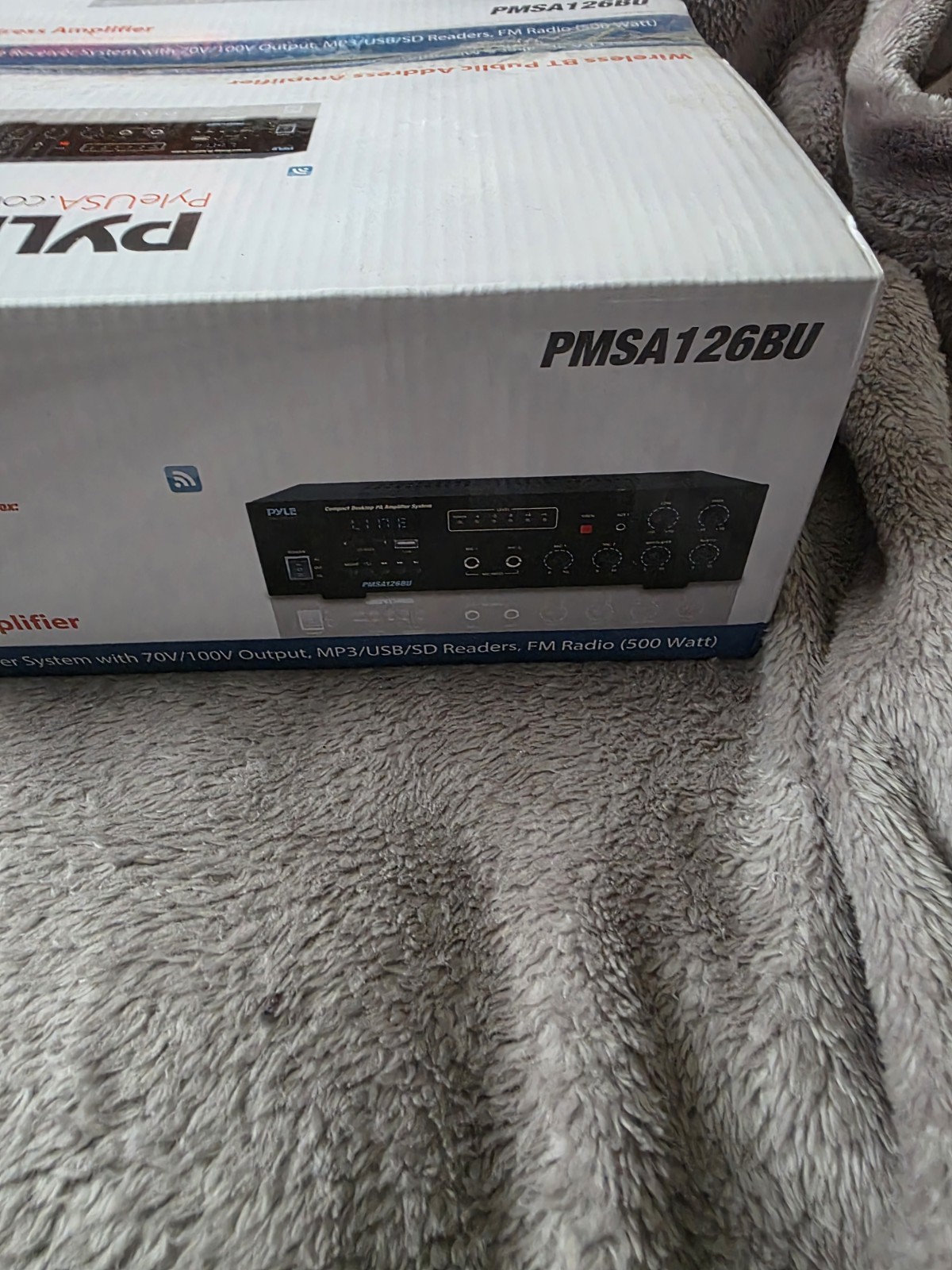 Pyle PMSA126BU Wireless BT Public Address Amplifier 500W Bluetooth FM USB/SD