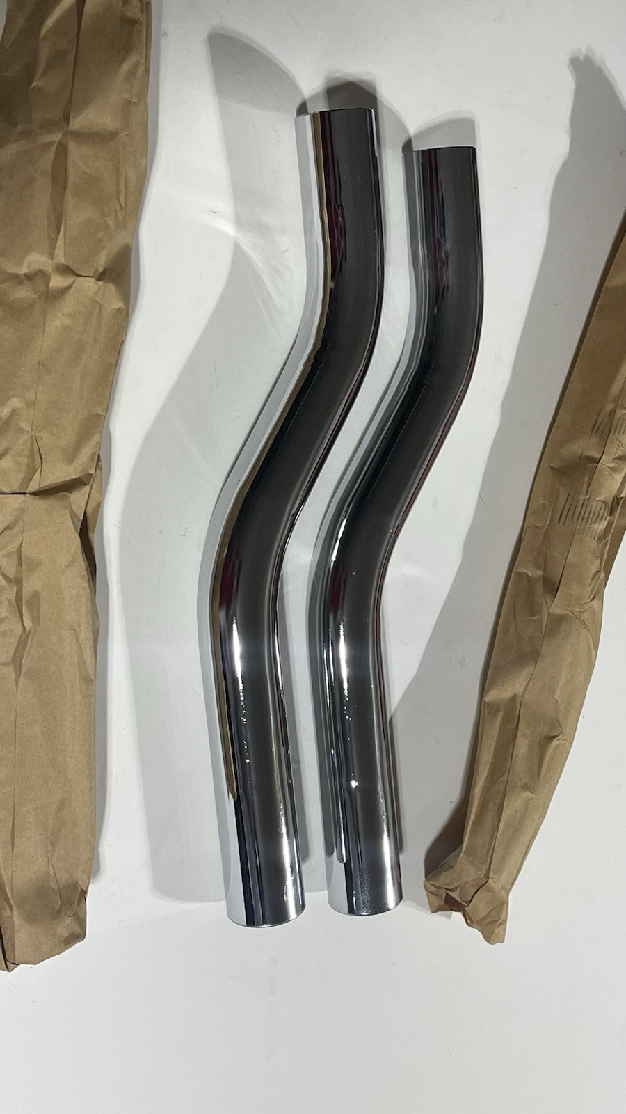 (2) NOS Vintage M81 Indian Harley Davidson HD Chrome Exhaust Pipes = Pair