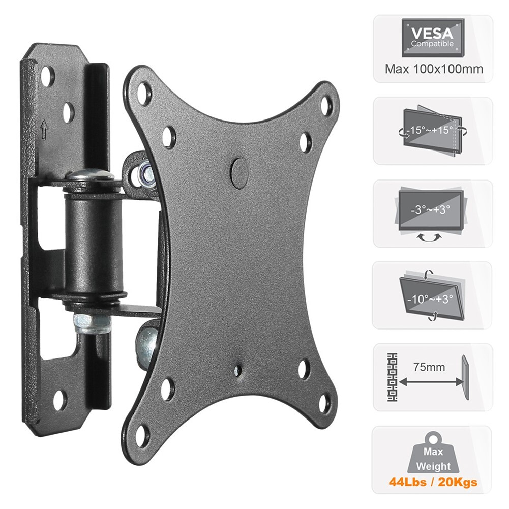 Full Motion TV Mount Bracket w/ 3" Arm For 13 14 16 17 19 20 23 26 27" LED VESA
