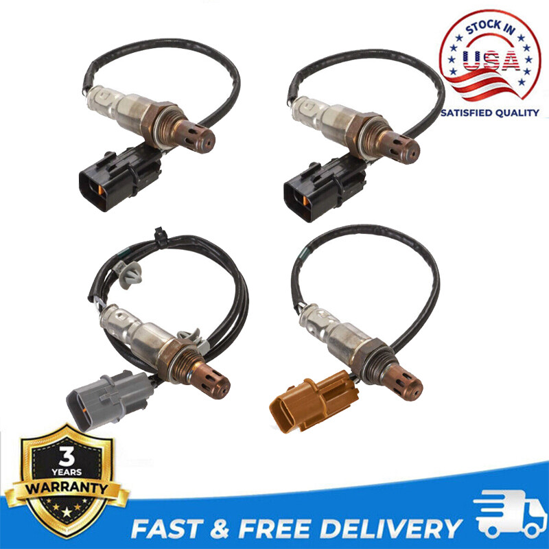 4pcs New O2 Oxygen Sensor Upper+Lower For 2012 2013 2014 Hyundai Genesis 3.8L V6