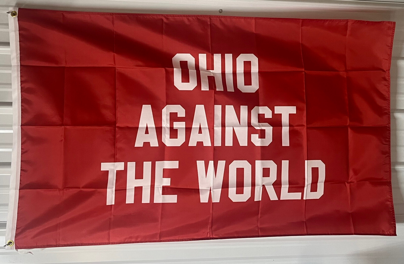 Ohio Against The World Flag  FREE SHIPPING 1 Browns Osu Dorm Room Sign USA 3x5'