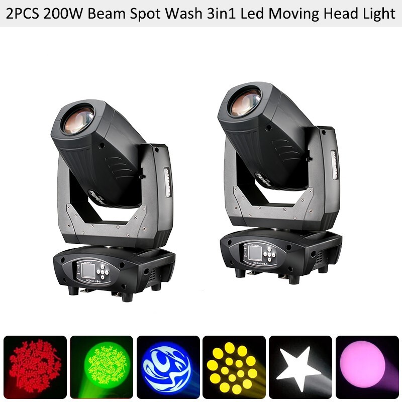 BECEN 2pcs 200w 3in1 Led Moving Head Light Led Spot Wash Moving Head DJ Lights