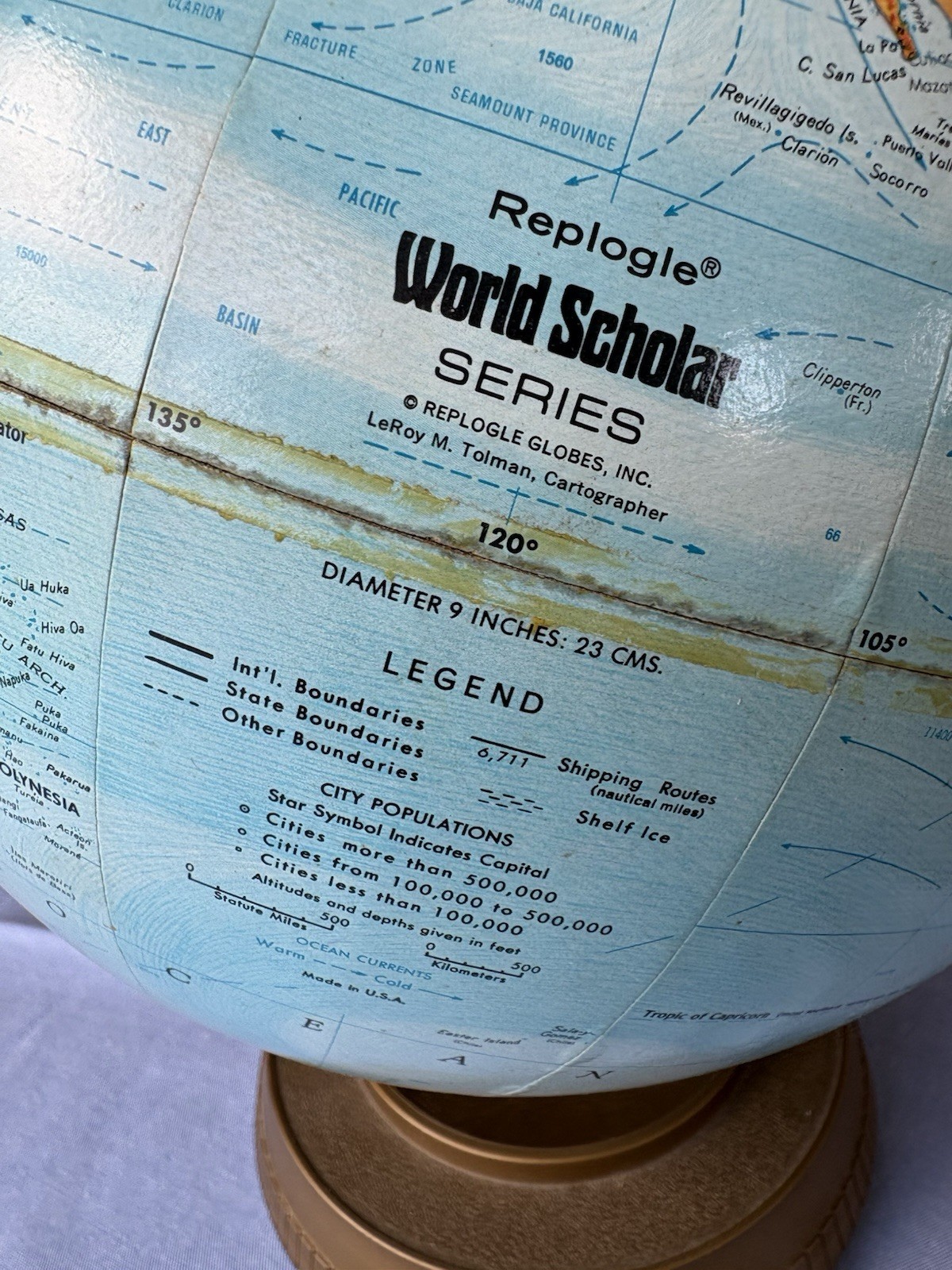 Replogle World Scholar Series 12in Tabletop Globe Rotating Meridian, Base