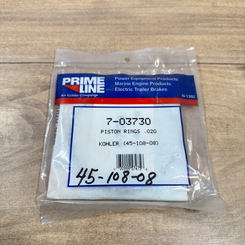 New PRIME-LINE PISTON RING SET / .020" OVER / Replaces KOHLER 45-108-08