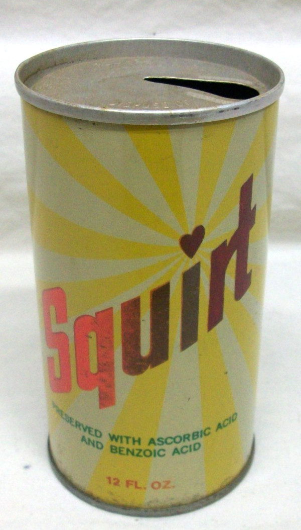 Original "Squirt" Grapefruit Soda Can, Pull-Tab Top, Soft Drink, Very Good Cond.