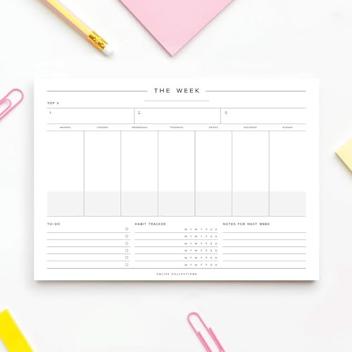 Weekly Planning Pad, To Do List Notebook - Undated Tear-Off Sheets Notepad -
