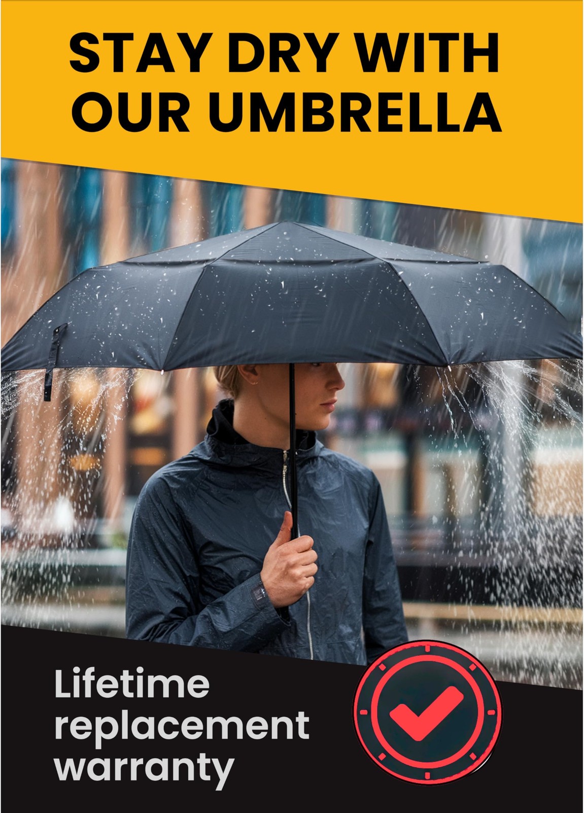 Premium Umbrellas for Rain Windproof Travel Automatic Open Close Large Canopy...