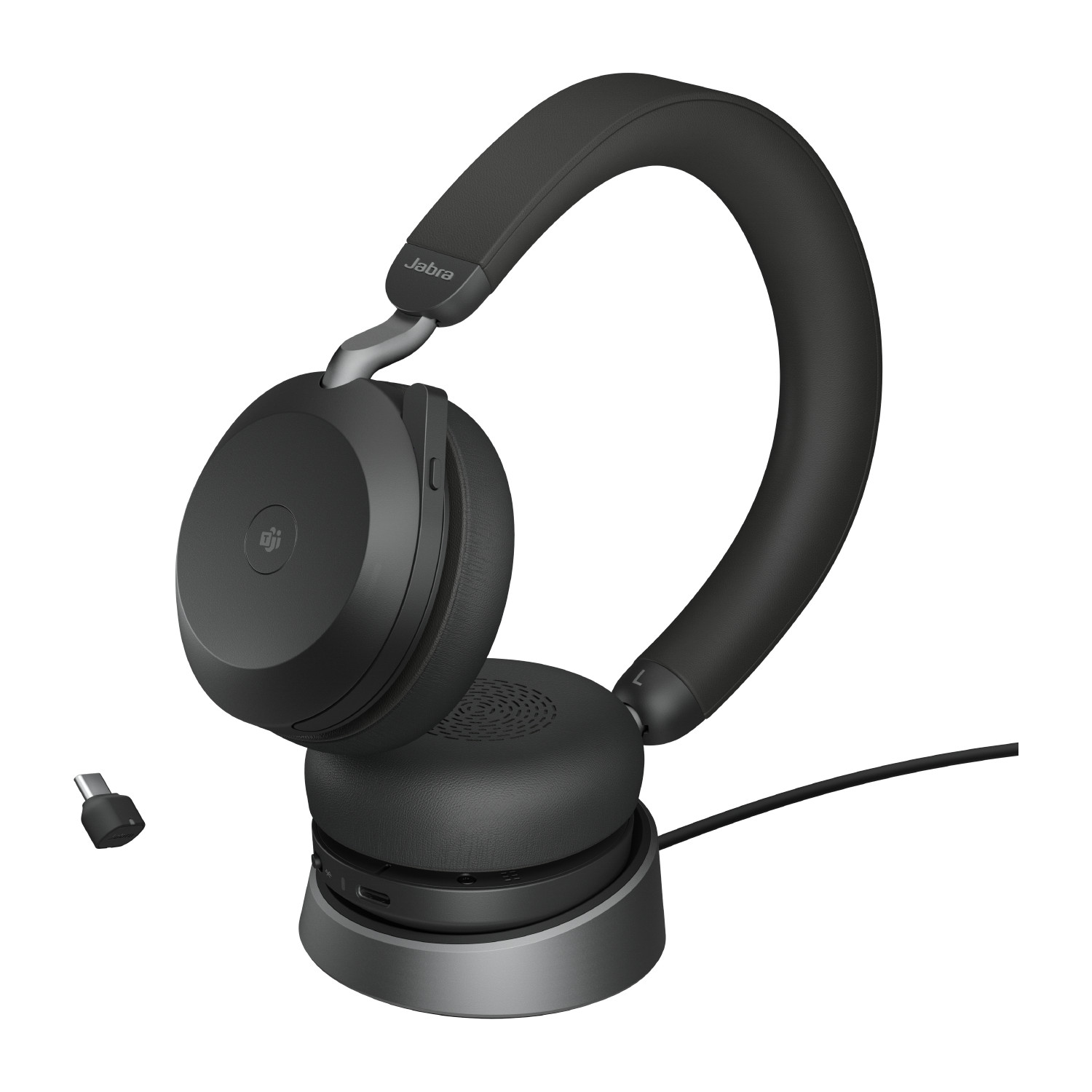 New Jabra Evolve2 75 Bluetooth Wireless Headset - Black, USB-C, Charging Pad