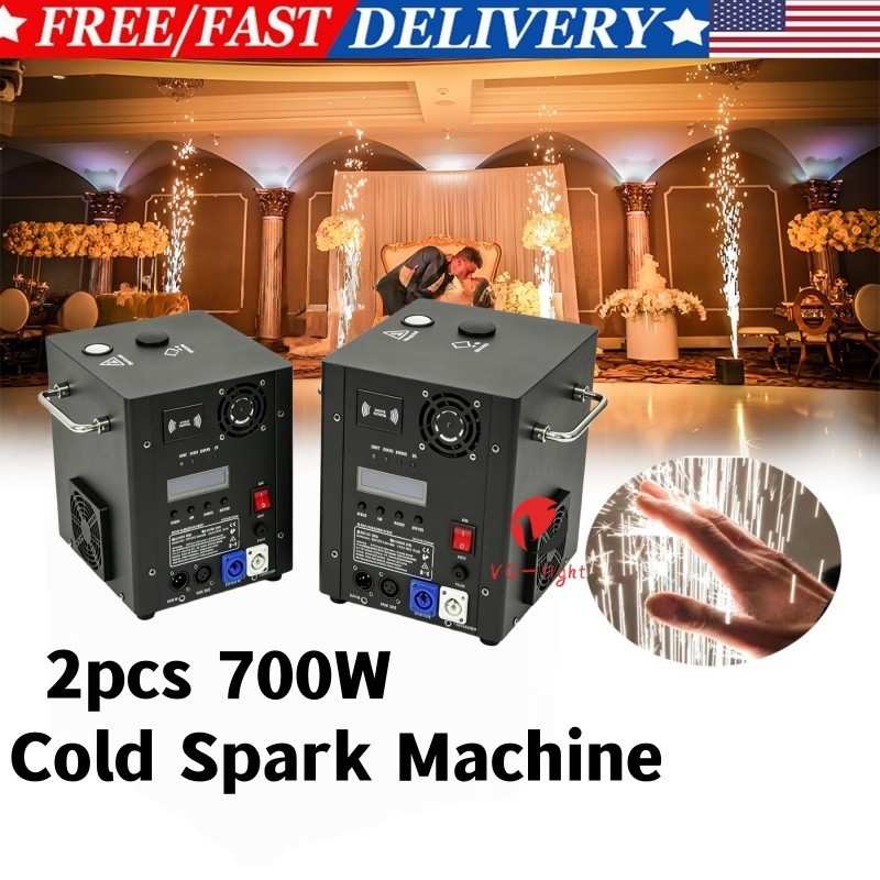 2X 700W Cold Spark Machine Stage Effect DMX Firework Machine Event Party Wedding