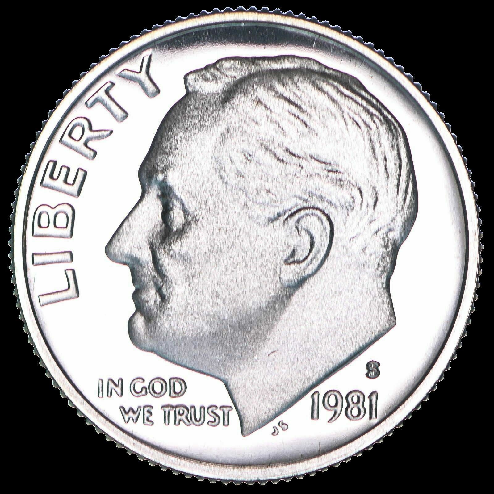 1981 S Roosevelt Dime Gem Deep Cameo CN Clad PROOF US Mint Coin Beautiful!