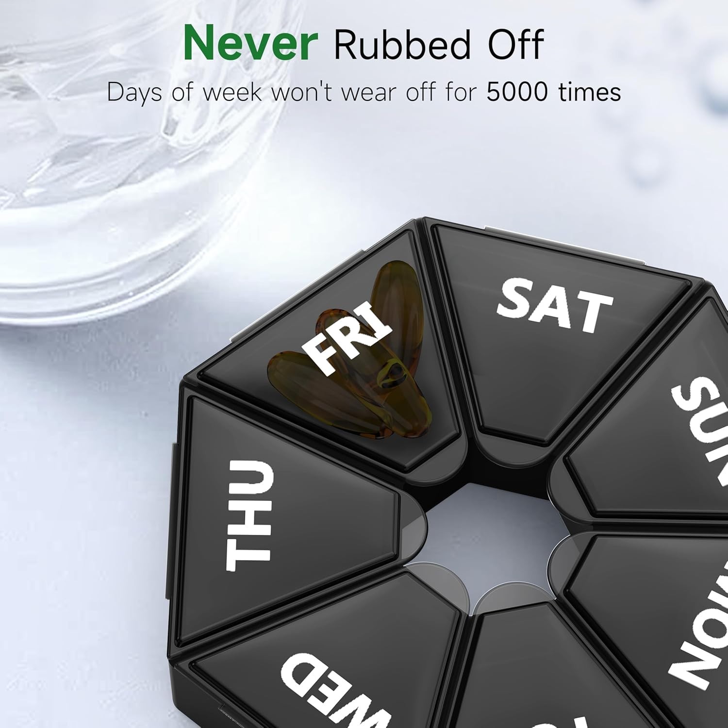 Arthritis-Friendly 2 Pack Pill Organizer with Secure Snap Closure in 6 Colors
