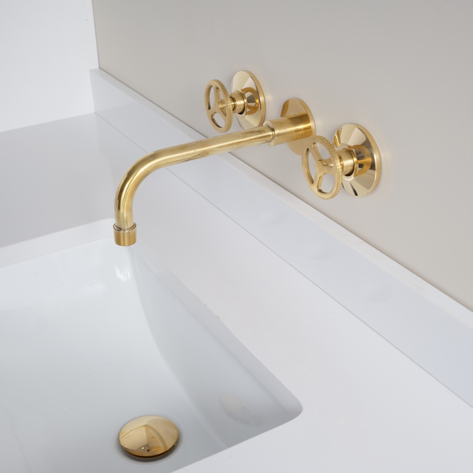 Vintage Arc Wall Mounted Faucet, Solid Unlacquered Brass Bathroom  Luxury Faucet